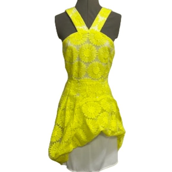 CREMIEUX 'Natalie' Daisy Yellow Halter Dress Size 4 NWT - Picture 6 of 16